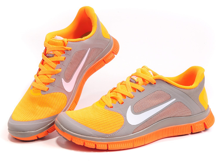 Hot Nike Free4.0 Women Shoes White/Darkgray/Orange
